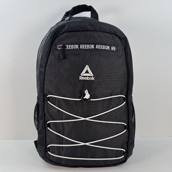 Reebok Black Lillian Backpack With Laptop Compartment Bungee Shoulder Straps